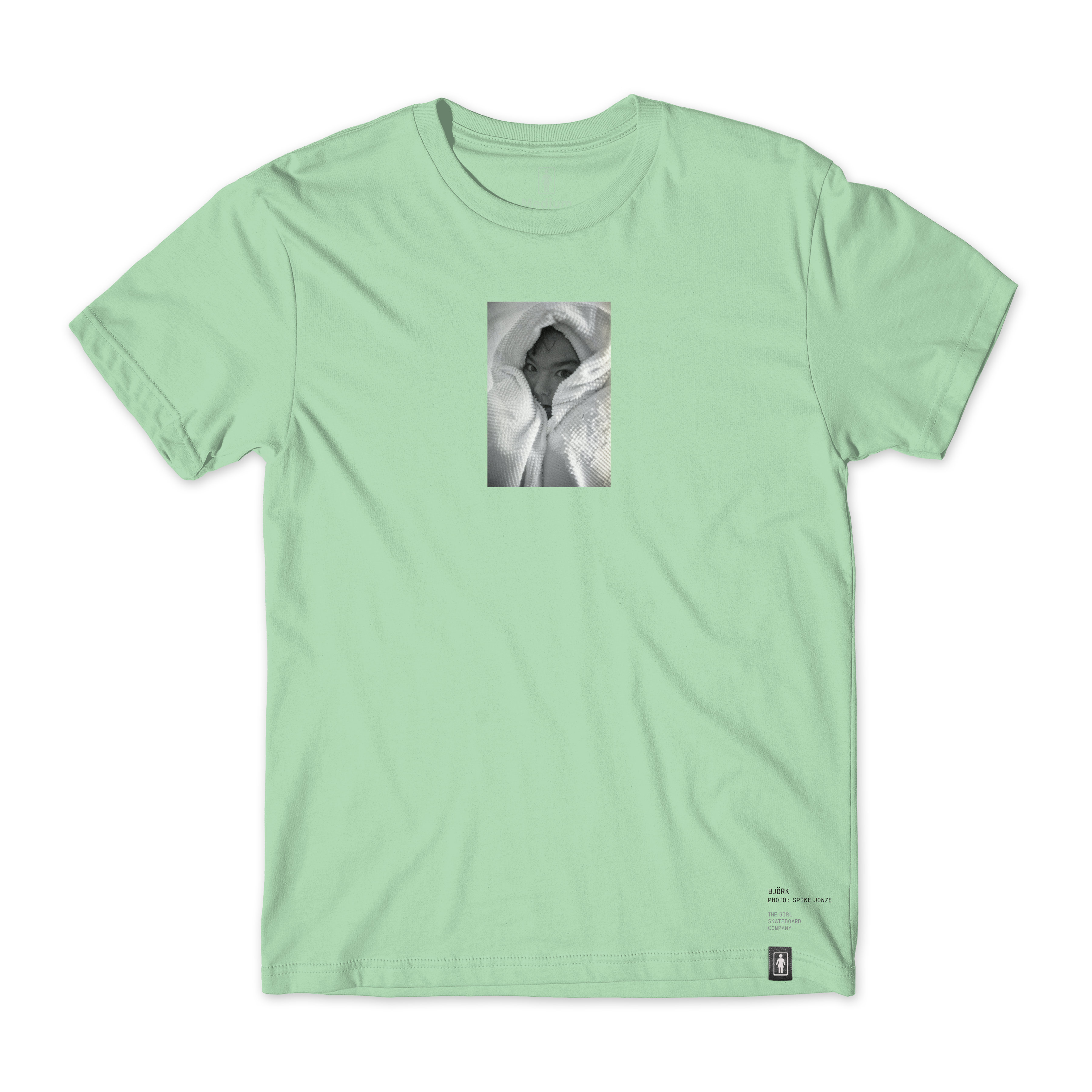 Girl Shot by Spike Bjork Tee Mint_W47D4G.png