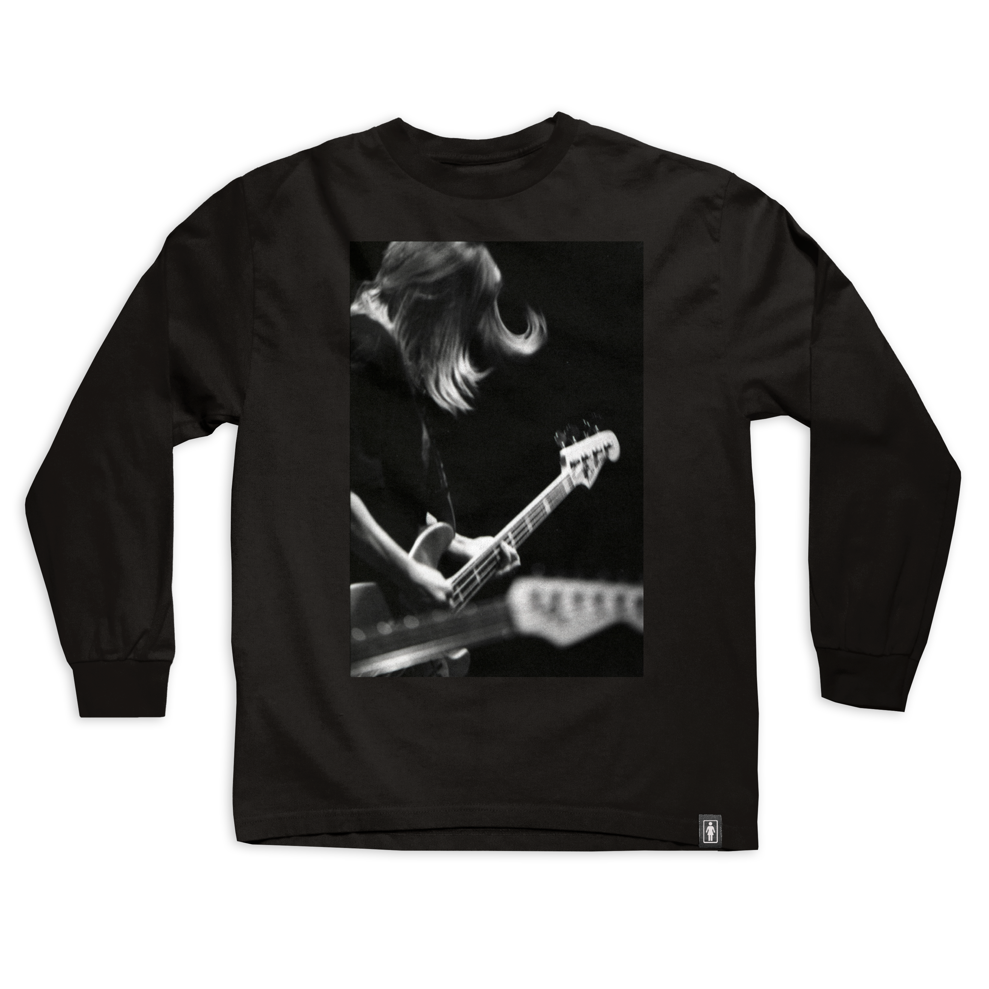 Girl Shot by Spike Kim Gordon LS Tee Black_W47D4G.png
