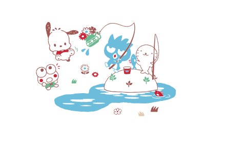 Girl Hello Kitty and Friends Fishing LS Tee White 2.png