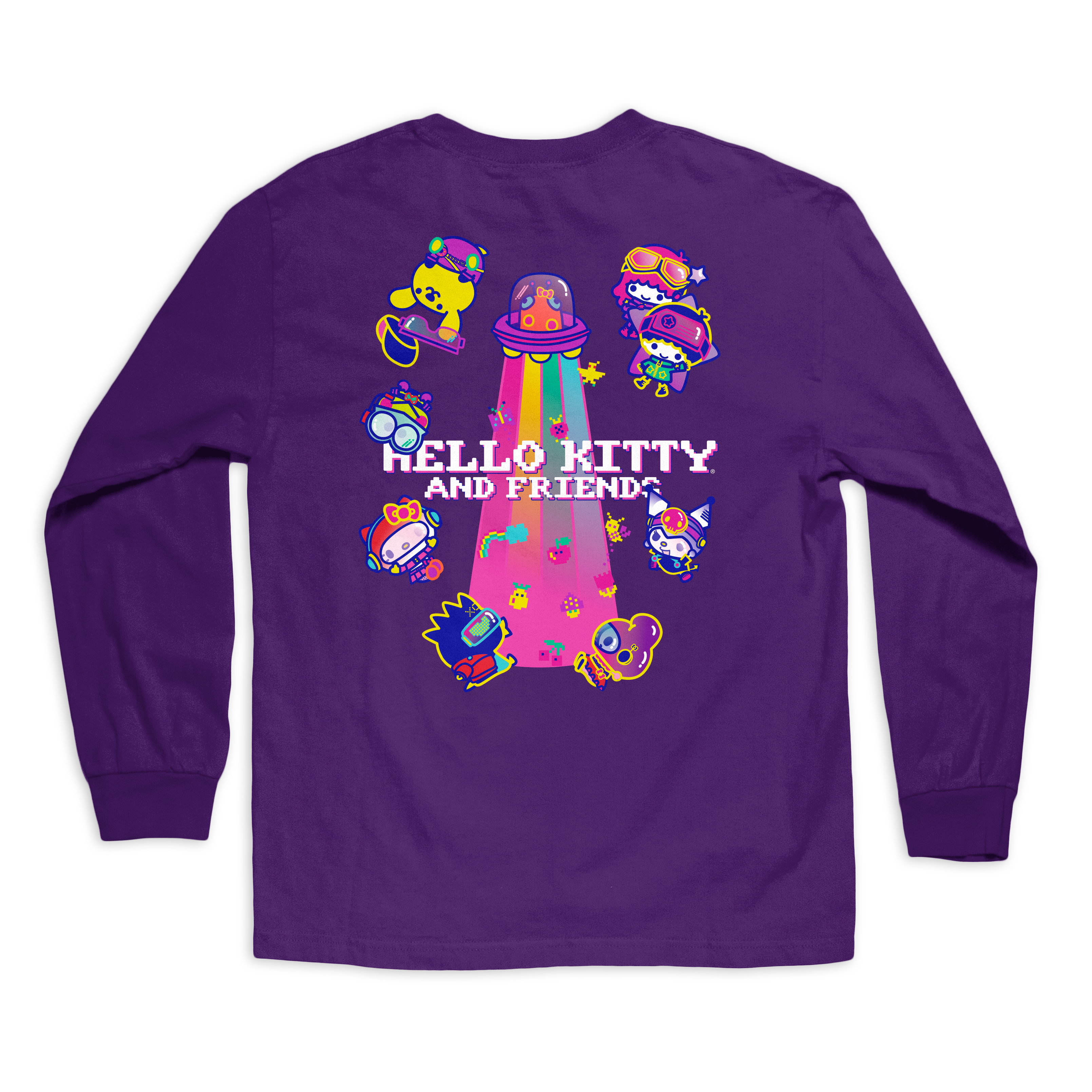 Girl Sanrio Kawaii Arcade Friends LS Tee Purple2.png