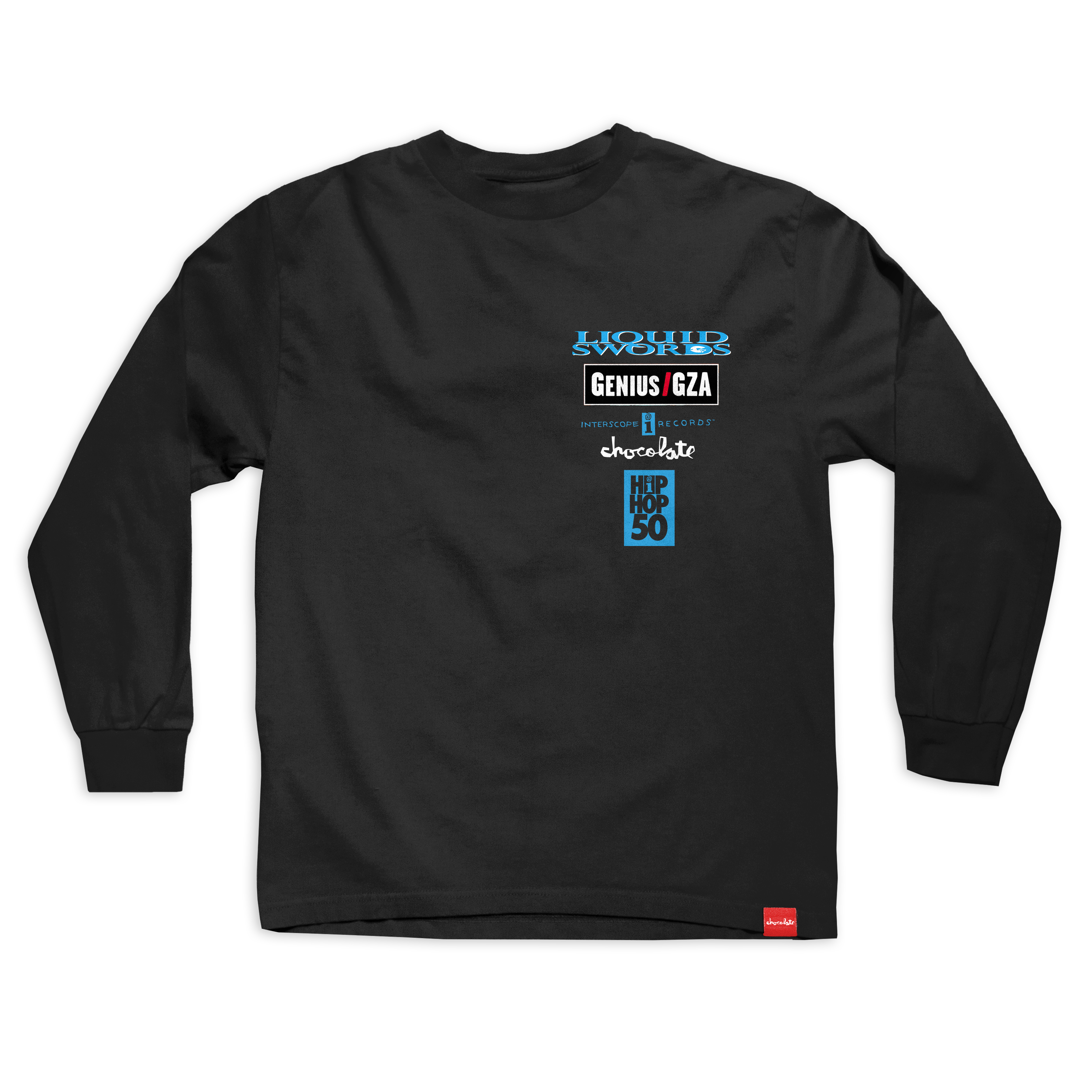 Chocolate Interscope Hip Hop 50 Liquid Swords Long Sleeve Tee Black.png