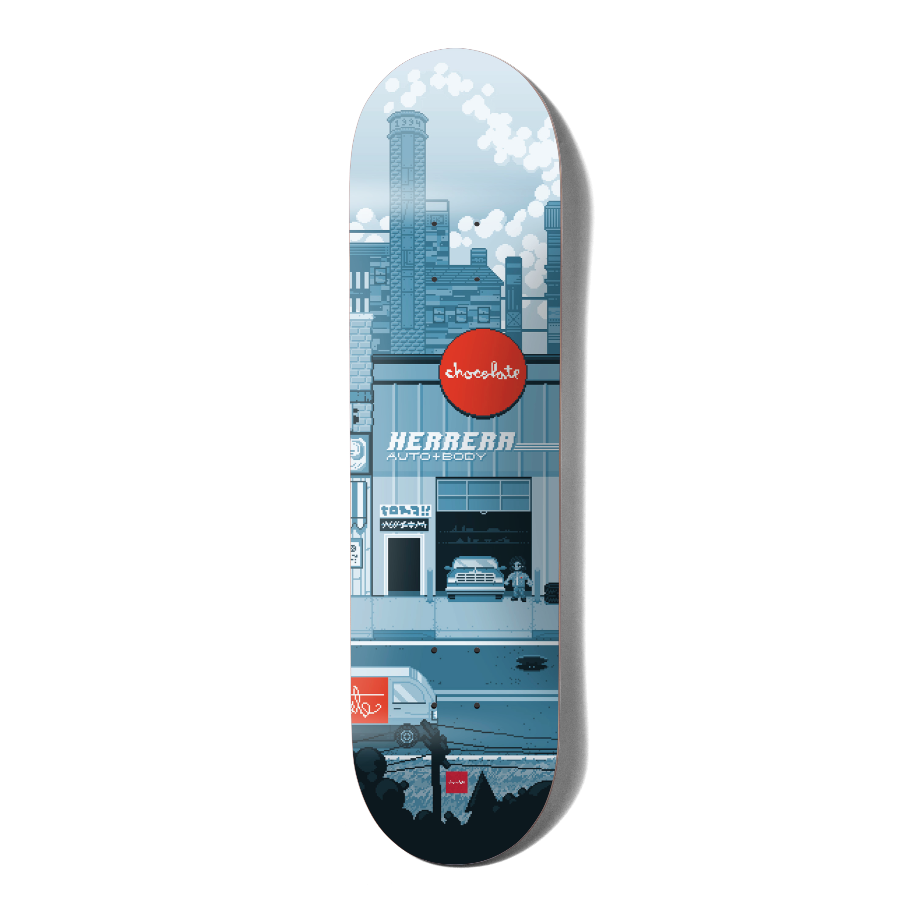Chocolate Skateboard Deck Pixel City Erik Herrera.png