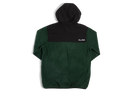 Chocolate Polar Fleece Pullover Black/Green back with hood