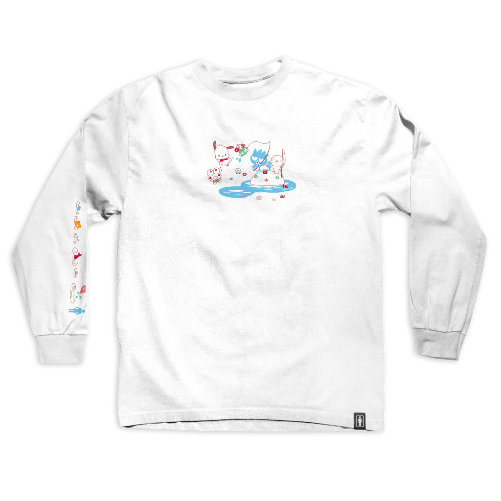 Girl Hello Kitty and Friends Fishing LS Tee White.png