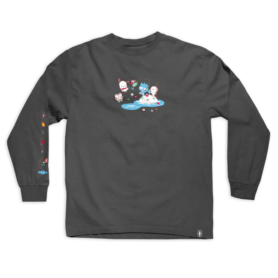 Girl Hello Kitty and Friends Fishing LS Tee Charcoalpng